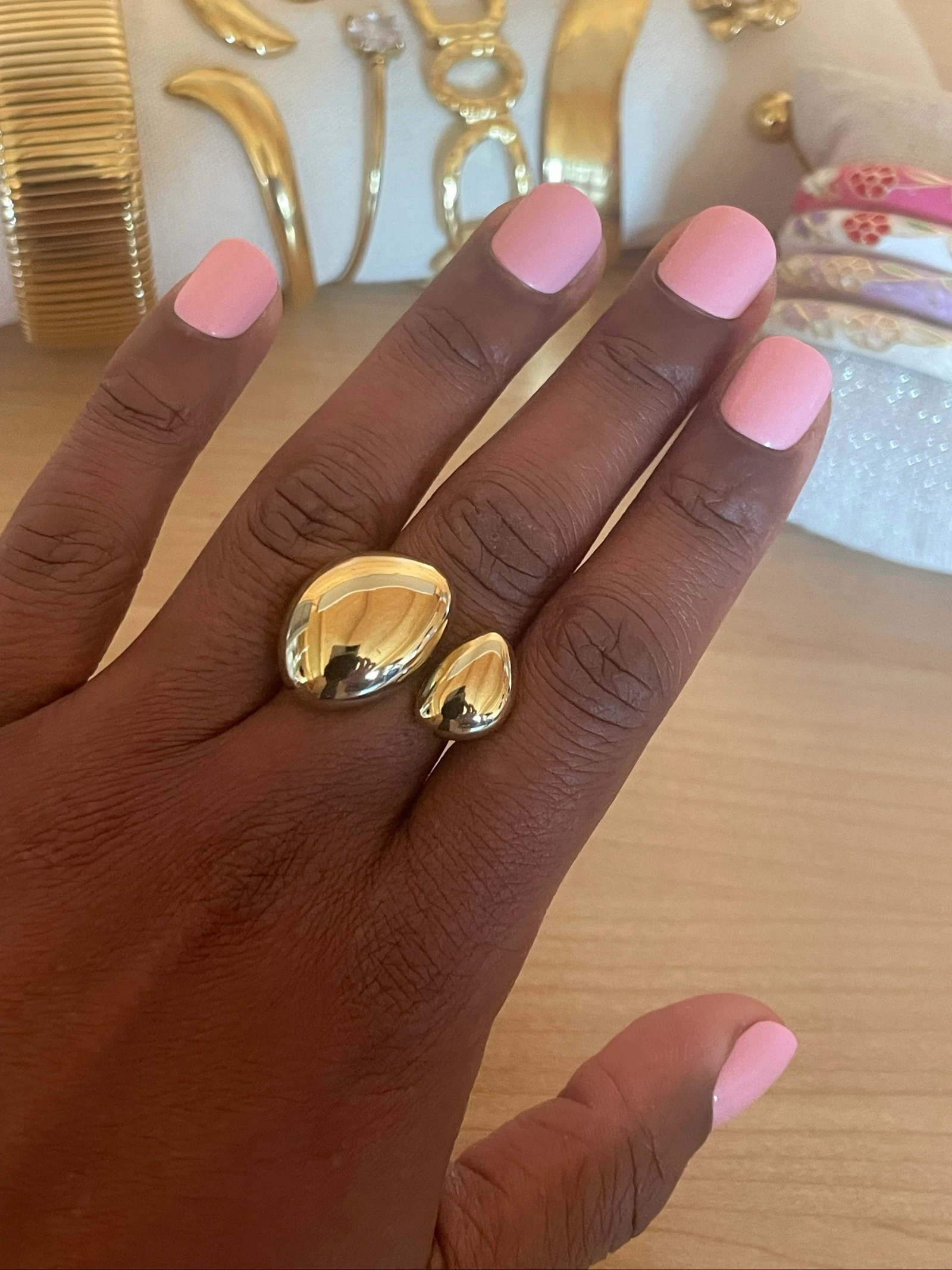 Bague acier inoxydable doré